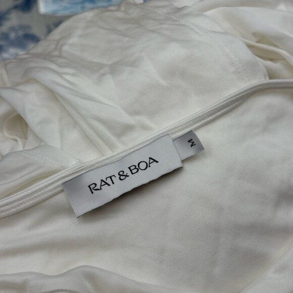 🆕 RAT & BOA 🧿 NWOT Winona White Slinky Cowl Neck Jersey Gown, Sz M - Picture 13 of 16